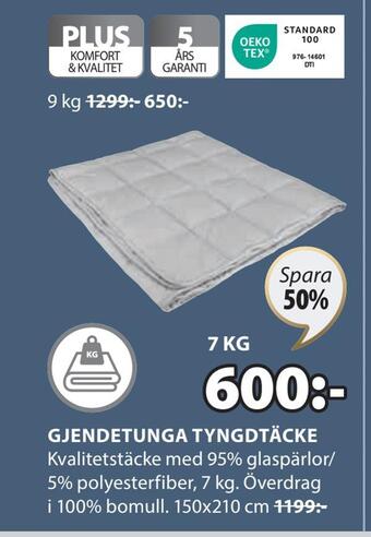 JYSK Gjendetunga tyngdtäcke erbjuda