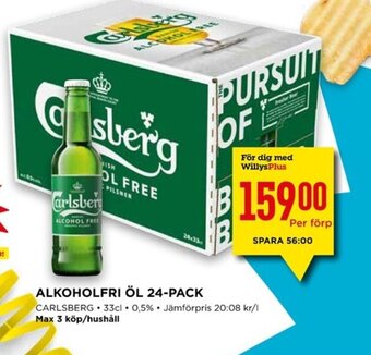 Willys ALKOHOLFRI ÖL 24-PACK erbjuda