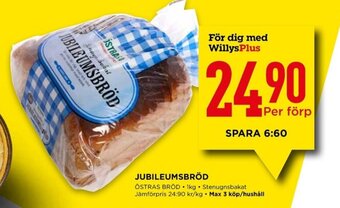 Willys JUBILEUMSBRÖD erbjuda