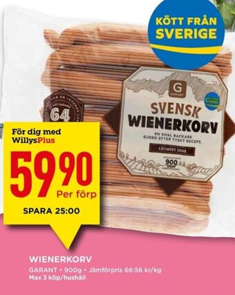 Willys WIENERKORV erbjuda