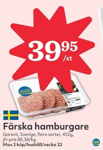 Hemköp Färska hamburgare erbjuda