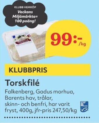 Hemköp Torskfilé erbjuda