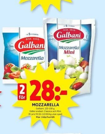 ICA Kvantum MOZZARELLA erbjuda