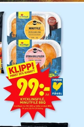 ICA Kvantum Kronfågel kycklingfilé erbjuda