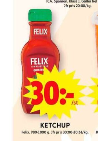 ICA Maxi Felix ketchup erbjuda