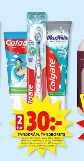 ICA Kvantum Colgate tandborste erbjuda