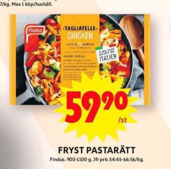 ICA Maxi Findus pastarätter erbjuda