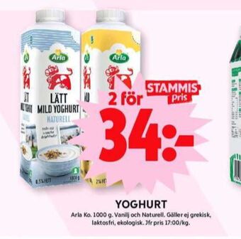ICA Maxi Arla yoghurt erbjuda