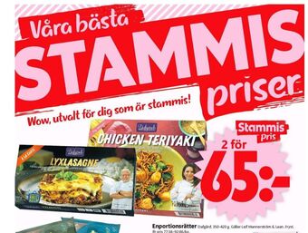 ICA Supermarket Dafgårds färdigrätter erbjuda