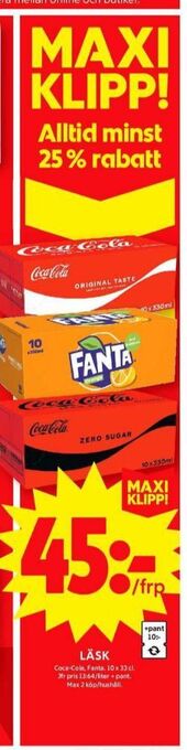 ICA Maxi Coca cola läskedryck erbjuda