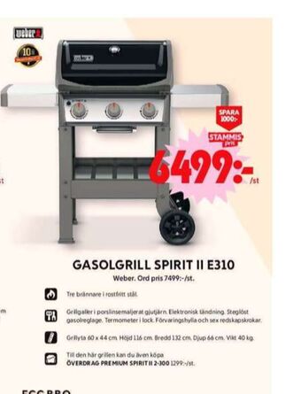 ICA Maxi Weber gasolgrill erbjuda