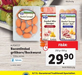 Lidl Alpen fest grillkorv erbjuda