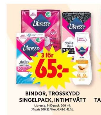 ICA Maxi Libresse bindor erbjuda