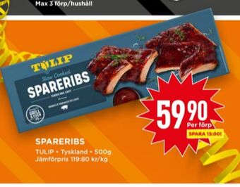 Willys Tulip spareribs erbjuda