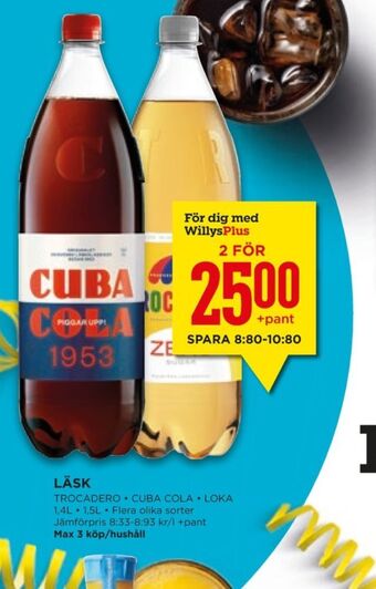 Willys Hemma Cuba cola läskedryck erbjuda