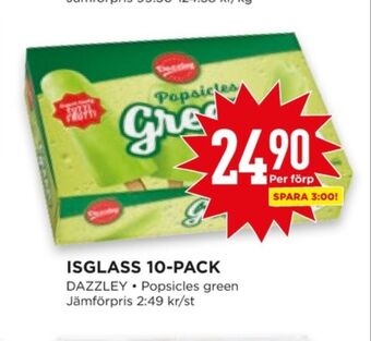 Popsicles green glasspinnar