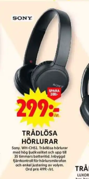 ICA Maxi Sony headset erbjuda
