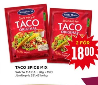 Willys Santa maria taco kryddmix erbjuda