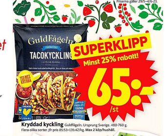 ICA Supermarket Guldfågeln tacokyckling erbjuda
