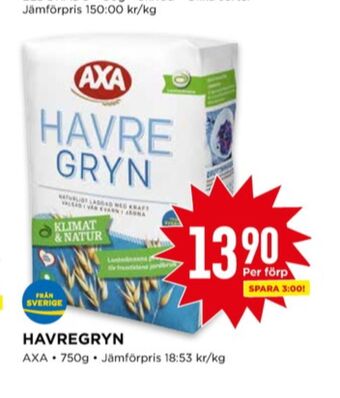 Willys Axa havregryn erbjuda