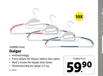 Lidl Livarno galgar erbjuda
