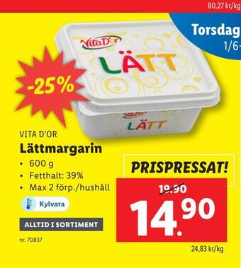 Lidl Lättmargarin erbjuda