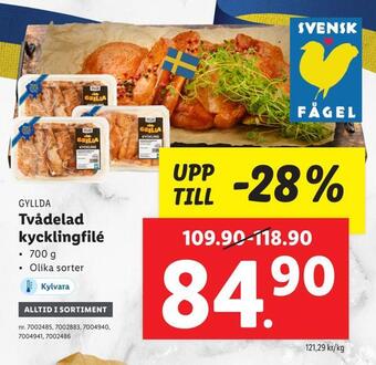 Lidl Tvådelad kycklingfilé erbjuda