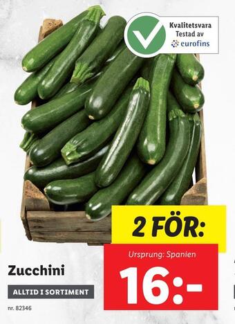 Lidl Zucchini erbjuda
