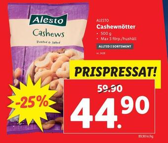 Lidl Cashewnötter erbjuda