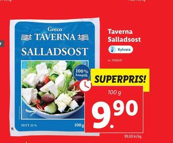 Lidl Taverna. salladsost erbjuda