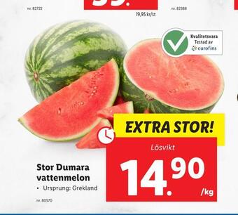Lidl Stor dumara vattenmelon erbjuda