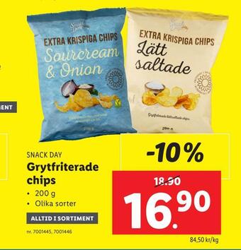 Lidl Grytfriterade chips erbjuda