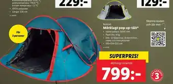 Lidl Mörklagt pop up-tält erbjuda