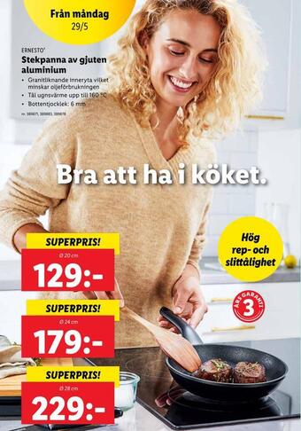 Lidl Stekpanna av gjuten aluminium erbjuda