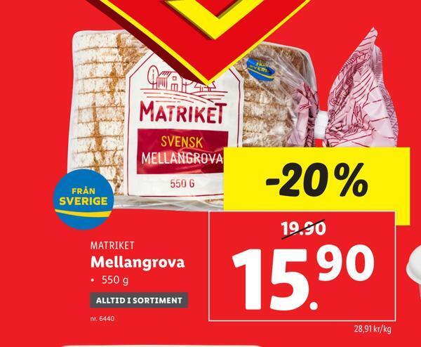 Lidl Mellangrova erbjuda