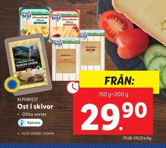 Lidl Ost i skivor erbjuda