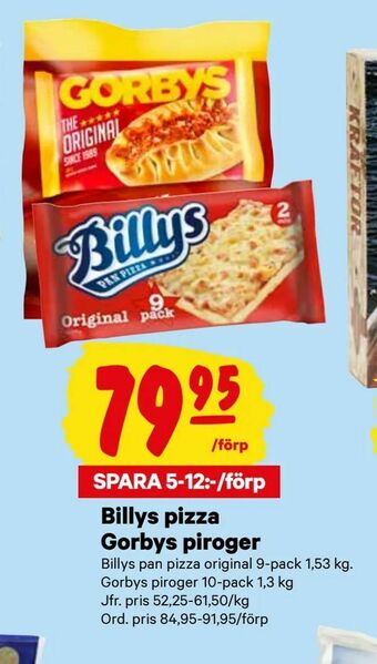 City Gross Billys pizza Gorbys piroger erbjuda