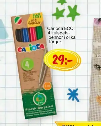 Carioca ECO 4 kulspets pennor i olika färger