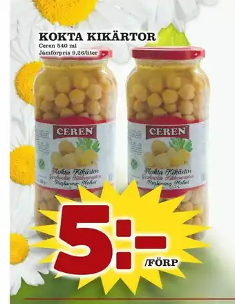 Supergrossen Kokta kikärtor erbjuda
