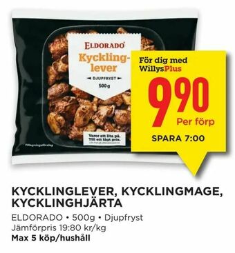 Willys Kycklinglever, kycklingmage, kycklinghjärta erbjuda