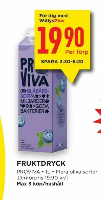 Willys Fruktdryck erbjuda