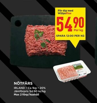 Willys Nötfärs erbjuda