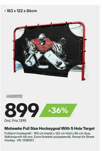 XXL Mohawke Full Size Hockeygoal With 5 Hole Target erbjuda