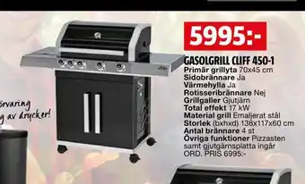 Bauhaus Gasolgrill cliff 450-1 erbjuda