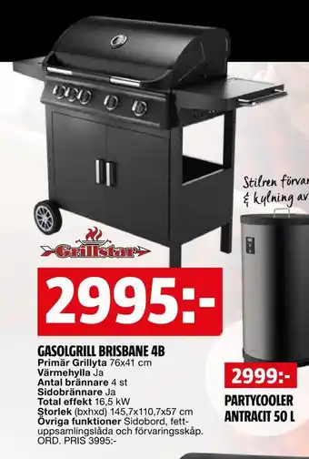 Bauhaus Gasolgrill brisbane 4b erbjuda