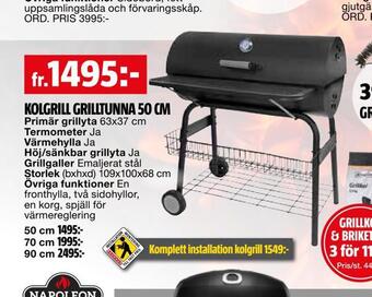 Bauhaus Kolgrill grilltunna 50 cm erbjuda