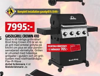 Bauhaus Gasolgrill crown 410 erbjuda