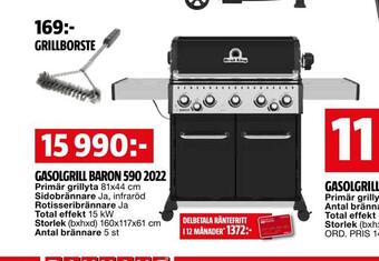 Bauhaus Gasolgrill baron 590 2022 erbjuda