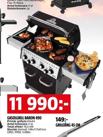 Bauhaus Gasolgrill baron 490 erbjuda