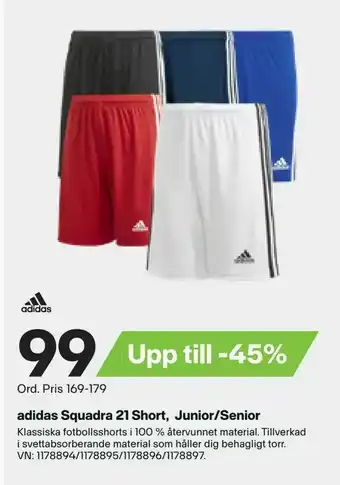 XXL adidas Squadra 21 Short, Junior/Senior erbjuda